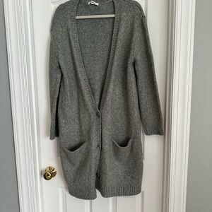 Cozy Gray Women's Long Sweater Coat